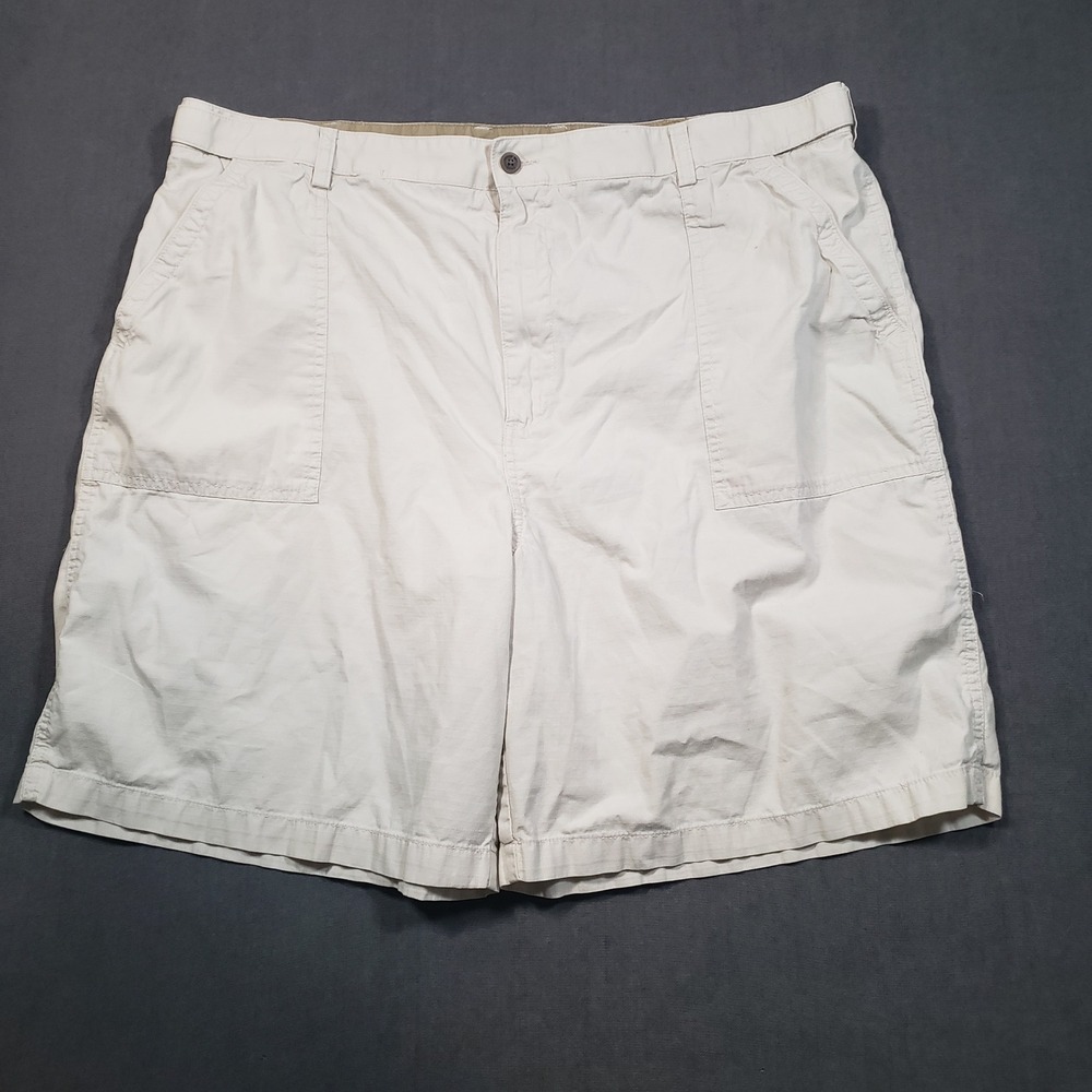 Geoffrey Beene Shorts Mens 42‎ Beige Cotton Ripstop Cargo Flat Front Casual